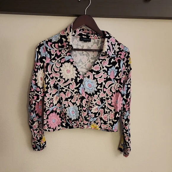 Cynthia Rowley Vibrant Floral Crop Top - Picture 1 of 5